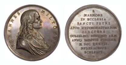 George II, J Milton monument, AR medal 1737