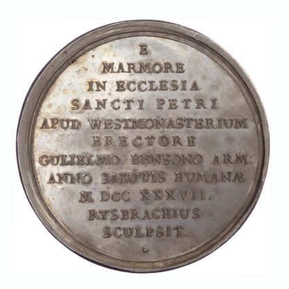 George II, J Milton monument, AR medal 1737