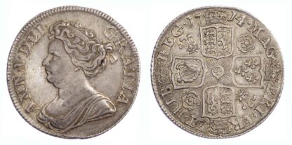 1714 Anne Roses and Plumes Shilling