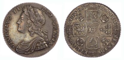 1731 George II Roses and Plumes Shilling GVF