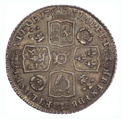 1731 George II Roses and Plumes Shilling GVF