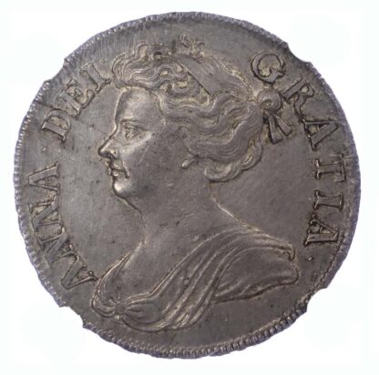 1712 Queen Anne Roses and Plumes Halfcrown