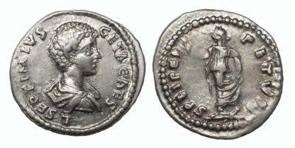 Geta (as Caesar), Silver Denarius
