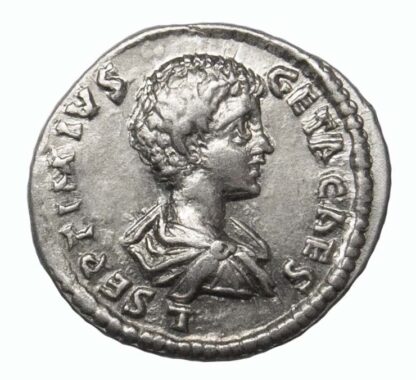 Geta (as Caesar), Silver Denarius
