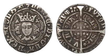 Henry VI (First Reign) 1422-61, Halfgroat, Calais. (Rosette-Mascle)