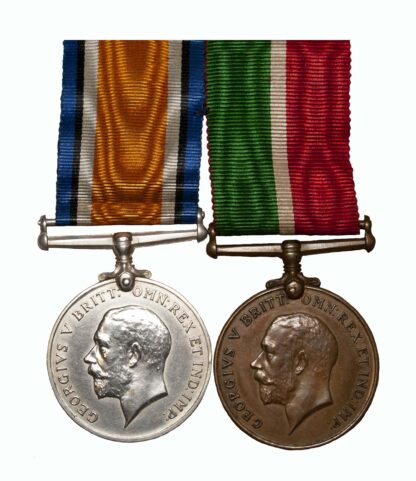 A Great War Mercantile Marine Pair to Ernest Thomas