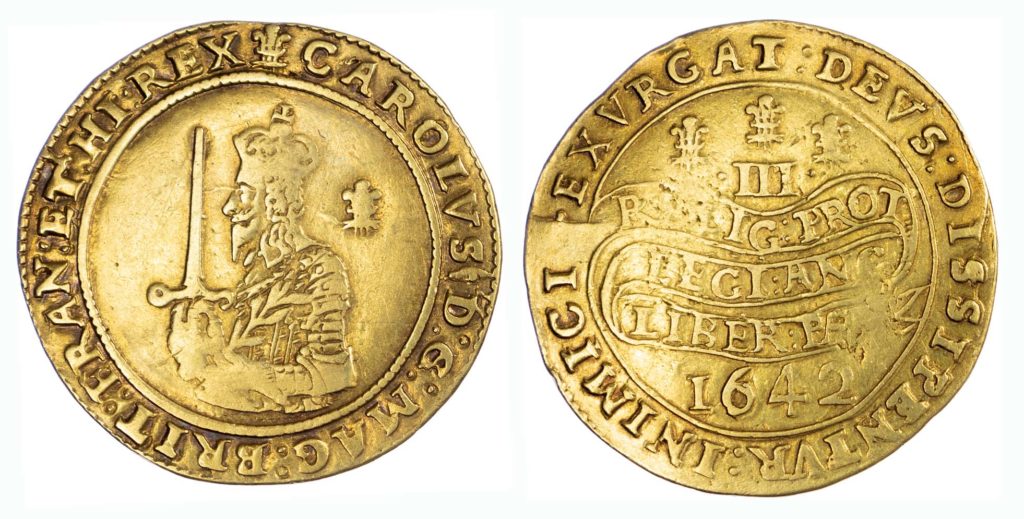 Gold coins of King Charles I Baldwin's