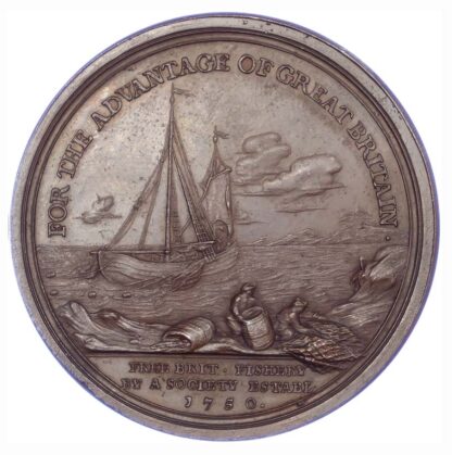 George II, Free British Fishery Society, 1750, Copper Medal