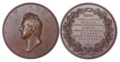 George IV, Death of John Rennie 1821, Copper medal