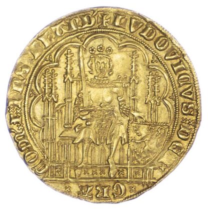 Low Countries, Flanders, Louis II de Mâle, gold Chaise au lion (1369-72)