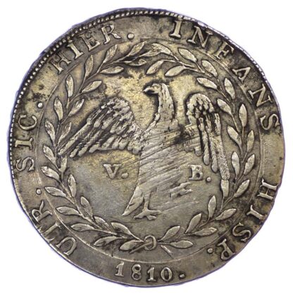 Italy, Sicily, 1810 Silver Piastra of 12 Tari