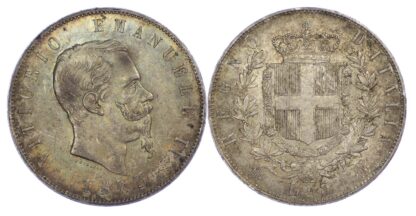 Italy, Vittorio Emanuele II, 5 Lire, 1873 Milan