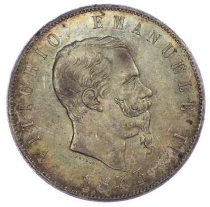 Italy, Vittorio Emanuele II, 5 Lire, 1873 Milan