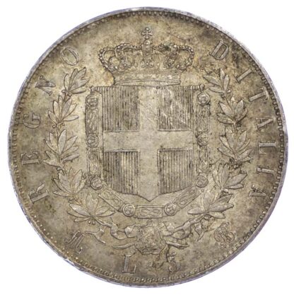 Italy, Vittorio Emanuele II, 5 Lire, 1873 Milan