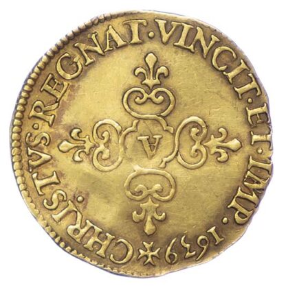 France, Louis XIII, gold Écu, 1639 A (Paris)