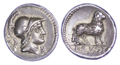 Roman Republic, L. Rustius, Silver Denarius