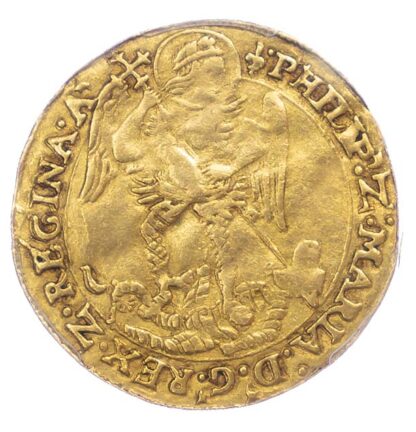 Philip and Mary (1554-58), Gold Angel, Class IV