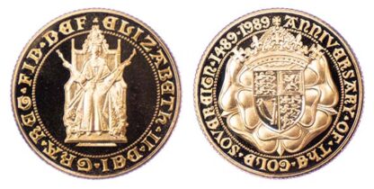 Elizabeth II, 500th Anniversary of the Sovereign, 1989 Proof Sovereign