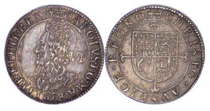 Charles I, Sixpence, Briot’s second milled issue (1638-39)