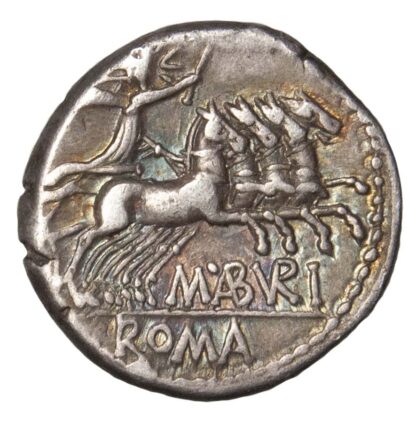M Aburius M. f. Geminus, Silver Denarius