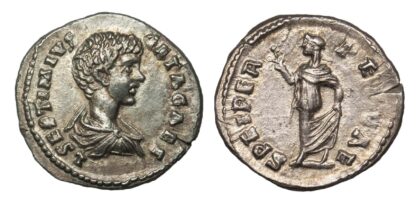 Geta (as Caesar), Silver Denarius