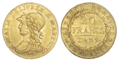 Italy, Piedmont Republic, Napoleon, 20 Francs