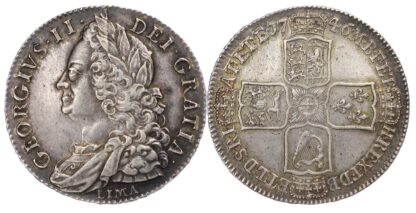 George II (1727-60), 1746 'Lima' Halfcrown, old laureate bust