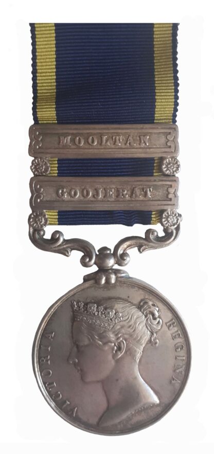 Punjab Medal 1845-46, two clasps, Goojerat, Mooltan to H. Riley
