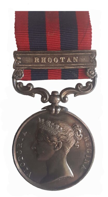 India General Service Medal 1854-95, one clasp, Bhootan to J. Griffiths