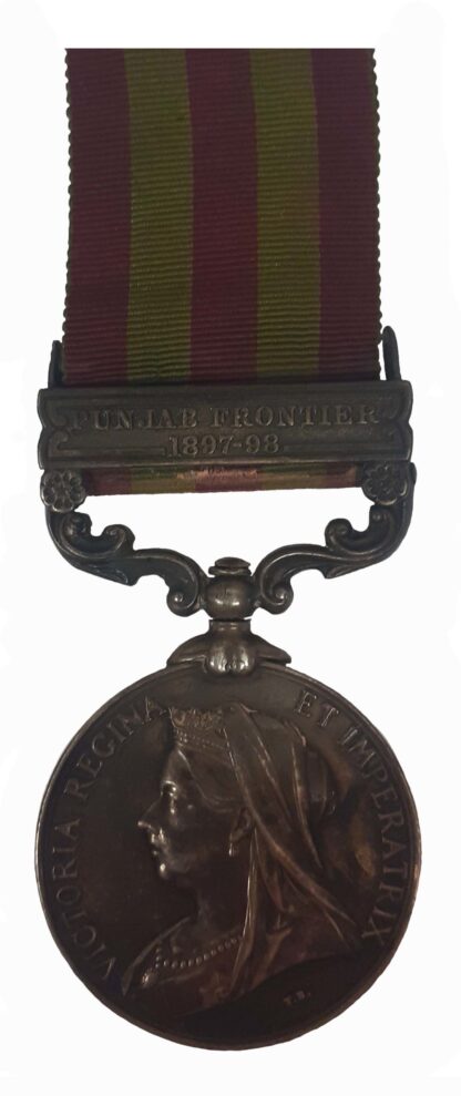 India Medal 1895-1902, QVR, one clasp Punjab Frontier 1897-98 to Sergeant A. Firman