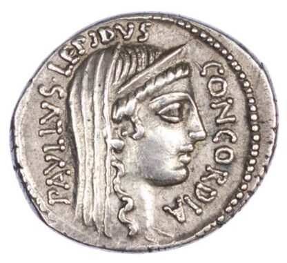 L Aemilius Lepidus Paullus, Silver Denarius