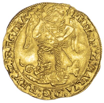 Philip and Mary (1554-58), Gold Angel, Class IV