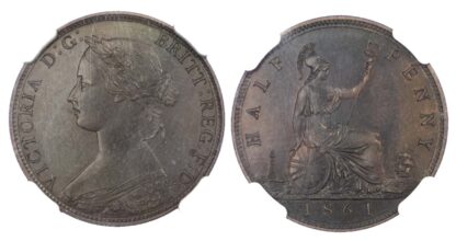 Victoria (1837-1901), 1861, Proof Halfpenny (PF 63 BN)
