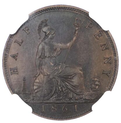 Victoria (1837-1901), 1861, Proof Halfpenny (PF 63 BN)