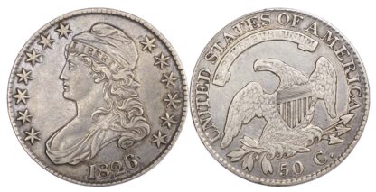 U.S.A. Silver Half Dollar, 1826, capped Liberty bust