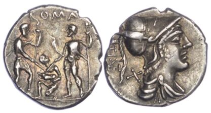 Roman Republic, T. Veturius, Silver Denarius