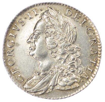 1758 George II Shilling Good Extremely Fine