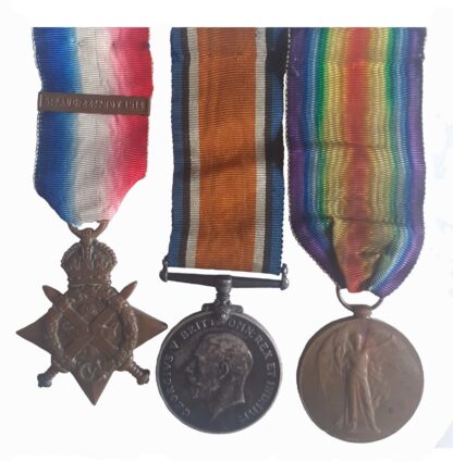 An Old Contemptible 1914 Star Trio awarded to Temporary Corporal Albert Edward Hickford