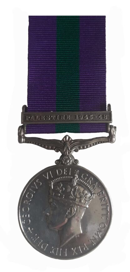 General Service Medal 1918-62 GVIR, one clasp Palestine 1945-48, to Jundi Abdul Rahman Yani
