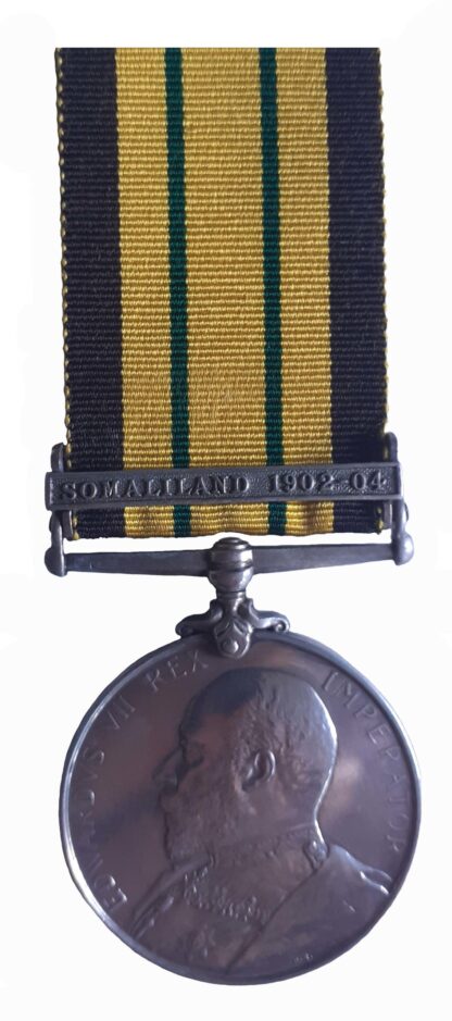 Africa General Service Medal one clasp Somaliland 1902-04 to Able Seaman JA Pearson HMS Persilis (329 to ship)
