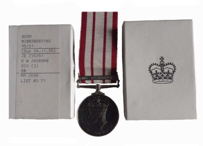 Naval General Service Medal, GVIR, one clasp, Minesweeping 1945-51, awarded to Signaller 3rd Class E.W. Jackman