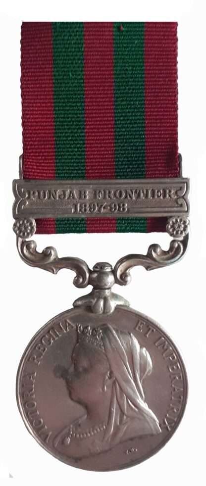India Medal 1895-1902, QVR, one clasp Punjab Frontier 1897-98, to Rifleman Diwansing Thapa