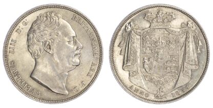 William IV (1830-37) Halfcrown, 1834, block W.W on truncation