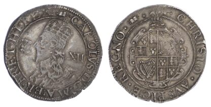 Charles I (1625-49), Shilling, Aberystwyth mint, large Plume