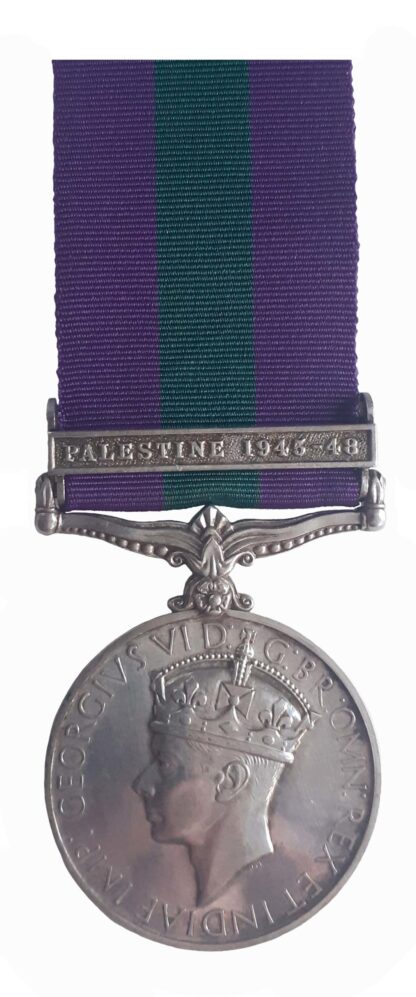 General Service Medal, 1918-62, GVIR, one clasp Palestine 1945-48 to B. Constable T. V. Berryman