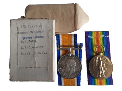 A Royal Naval Volunteer Reserve Great War Pair to Ordinary Telegraphist Leslie Raymond Crawshaw R. N.V.R.