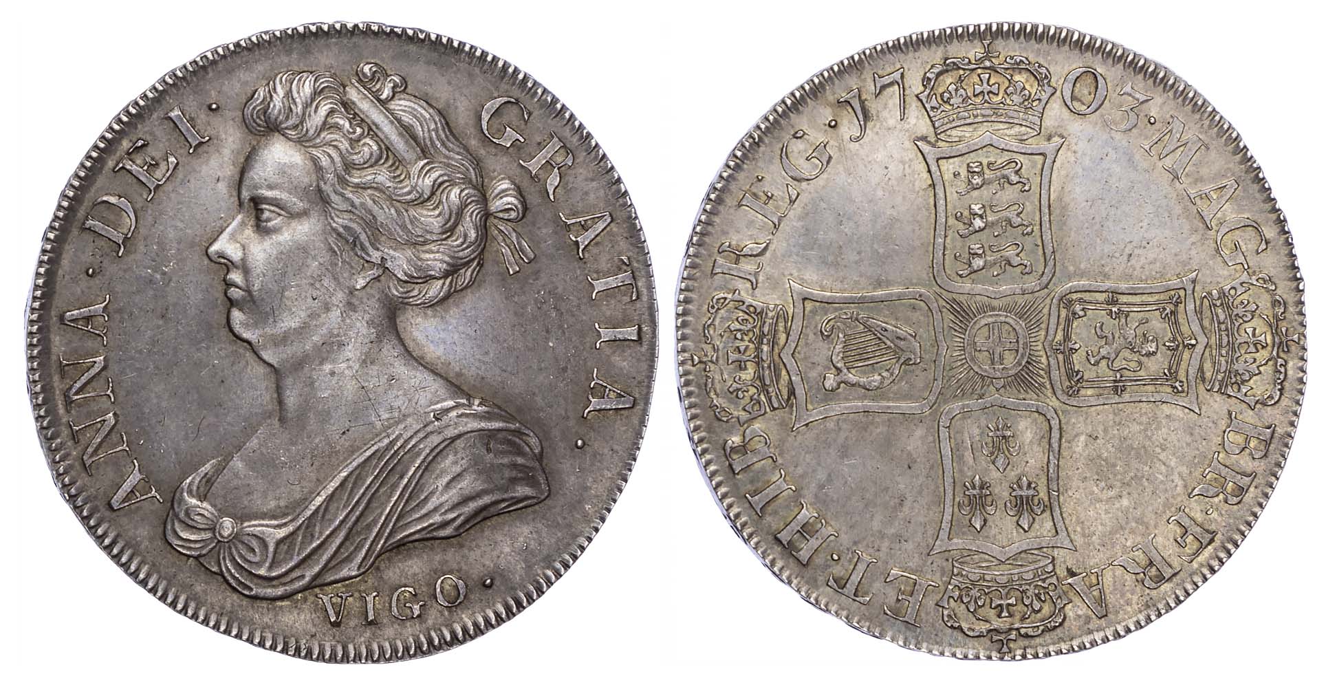 Anne (1702-14), Crown, 1703, 'Vigo' issue