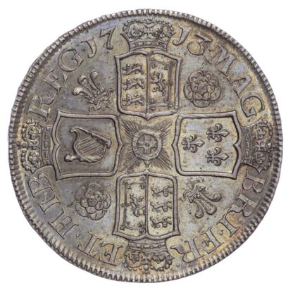 Anne (1702-14), Crown, 1713, Roses & Plumes issue, Dvodecimo edge