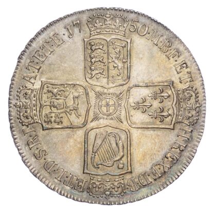 George II (1727-60), Crown, 1750, Older bust, VICESIMO QVARTO Edge