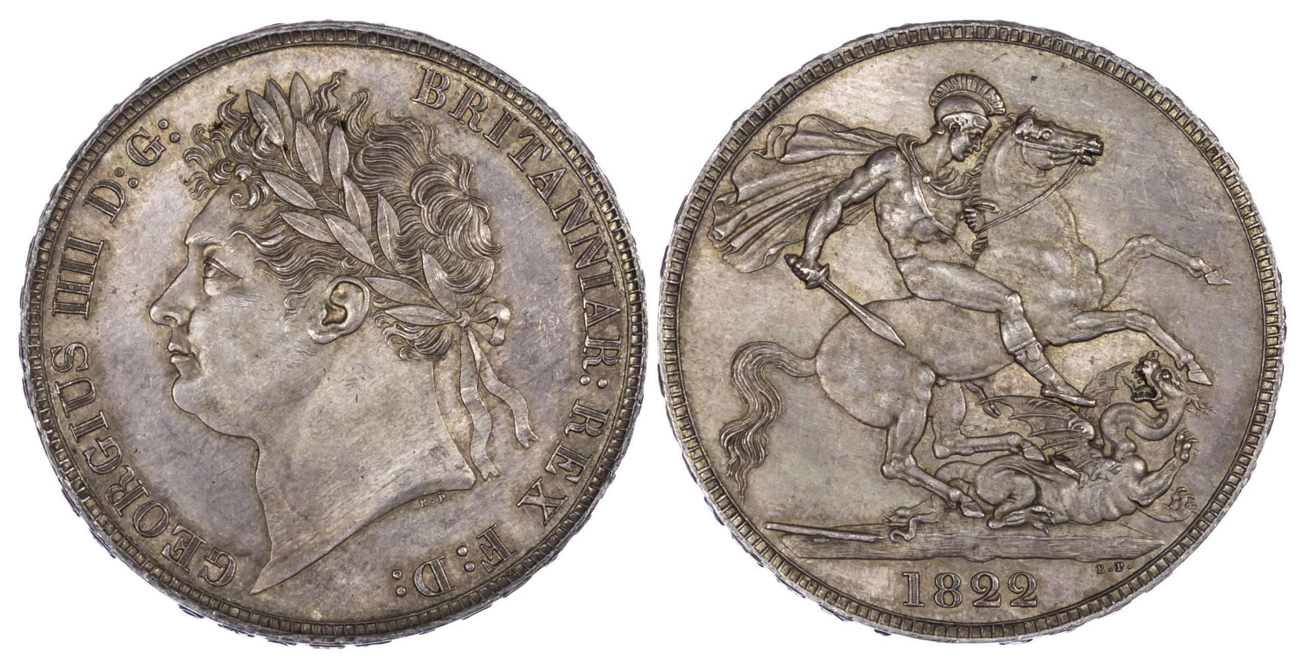 George IV (1820-30), Crown, 1822, Laureate head, Secundo edge